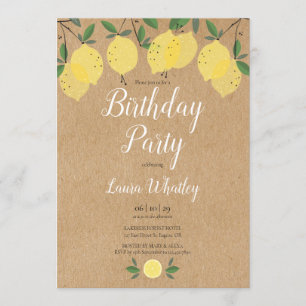 Rustikale Boho-Limonen-Geburtstagsfeier Einladung