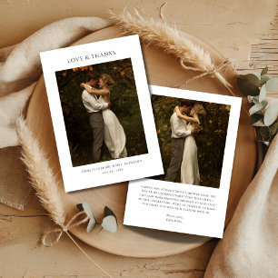 Rustikale Boho-Moderne Paarschauer-Foto-Hochzeitsd Dankeskarte