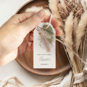 Rustikale Boho Pampas Gras Danke Geschenkanhänger