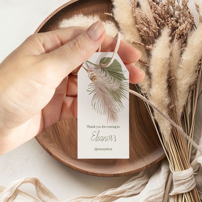 Rustikale Boho Pampas Gras Danke Geschenkanhänger (Favor tags from my Western Boho Quinceanera Collection)