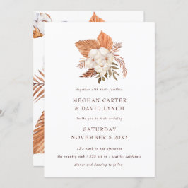 Rustikale Boho pampas Grass Floral Wüste Hochzeit Einladung