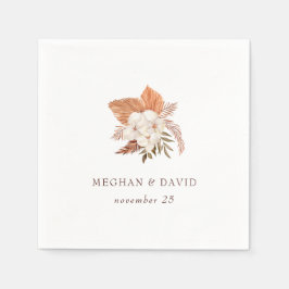 Rustikale Boho Pampas Grass Floral Wüste Hochzeit Serviette