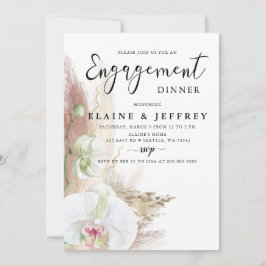 Rustikale Boho Pampas Grass Orchid Engagement Part Einladung