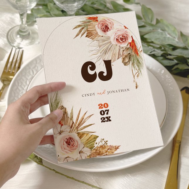 Rustikale Boho Pampas Grass Wedding Save The Date (Von Creator hochgeladen)