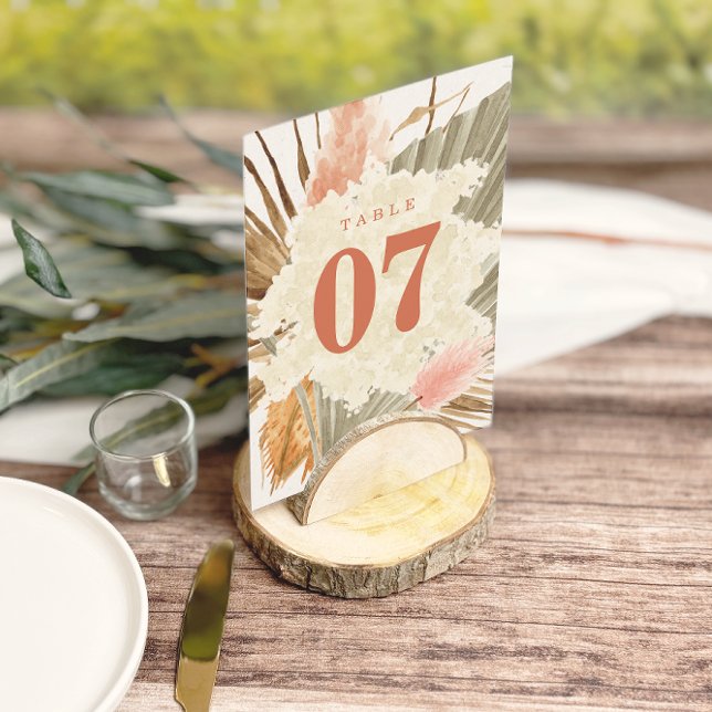 Rustikale Boho Pampas Grass Wedding Tischnummern (Von Creator hochgeladen)