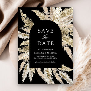 Rustikale Boho Pampas Hochzeitsbogen Schwarz Save The Date