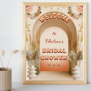 Rustikale Boho Pampas Hochzeitsdusche Willkommenss Poster