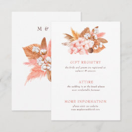 Rustikale Boho Pampas Orchids Cotton Blush Wedding Begleitkarte