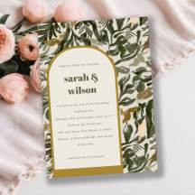 Rustikale Boho Retro Arch Grüne Botanische Hochzei