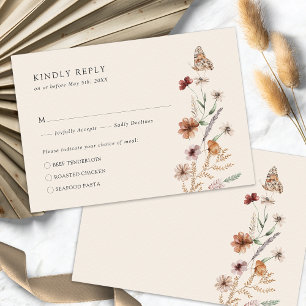 Rustikale Boho-RSVP-Karte RSVP Karte