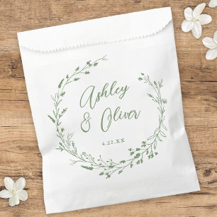 Rustikale Boho Sage Green Wildblume Blumenhochzeit Geschenktütchen