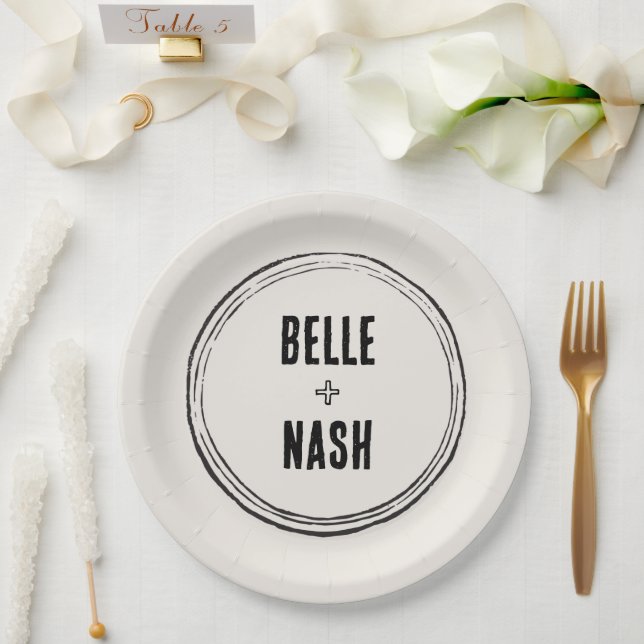 Rustikale Boho-Scheunen-Hochzeit Pappteller (Hochzeit)