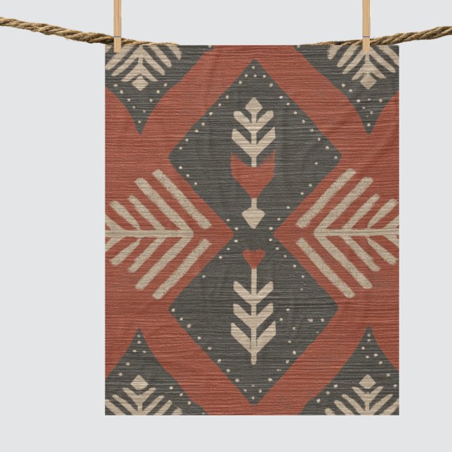 Rustikale Boho-Terrakotta-Drucke  Fleecedecke (Rustic Boho Terracotta Collection)
