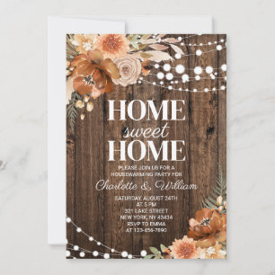 Rustikale Boho-Terrakotta-Floral-Home-Sweet-Home Einladung