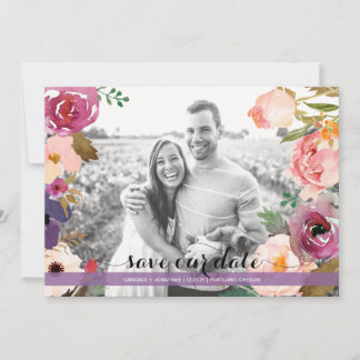 Rustikale Boho Wasserfarben Blume Foto Save the Da Save The Date
