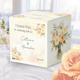 Rustikale Boho-Wasserfarben-Rosen-Hochzeit-Dankesc Geschenkschachtel