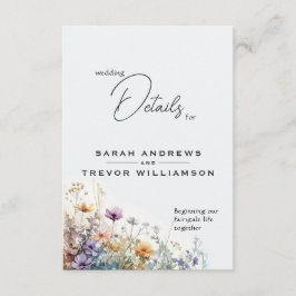 Rustikale Boho Wasserfarben-Wildblumen Begleitkarte