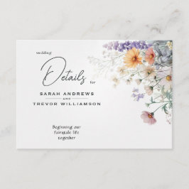 Rustikale Boho Wasserfarben-Wildblumen Begleitkarte