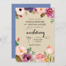 Rustikale Boho Watercolor-Blume Hochzeit