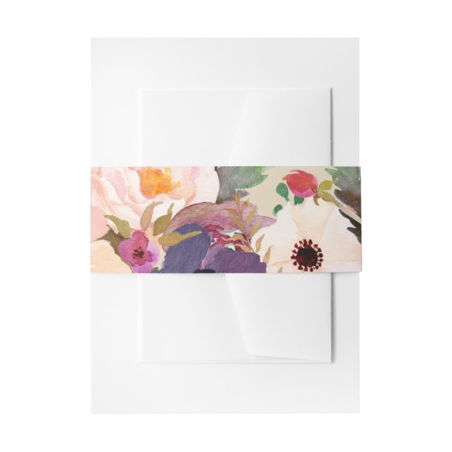 Rustikale Boho Watercolor-Blume Hochzeit Einladungsbanderole (Vorderseite Beispiel)