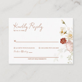 Rustikale Boho-Wildblume-Blumenmuster-RSVP-Karten Begleitkarte