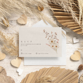 Rustikale Boho Wildblume Bohemisch Hochzeit RSVP Karte