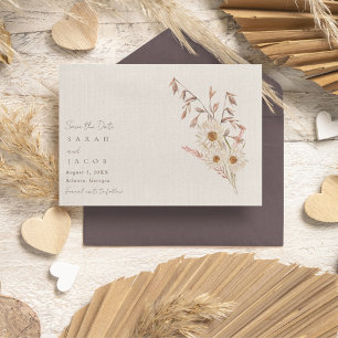 Rustikale Boho Wildblume Bohemisch Hochzeit Save The Date