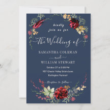 Rustikale Boho Wildblume Elegant Navy Blue Wedding