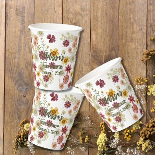 Rustikale boho-Wildblume Pappbecher
