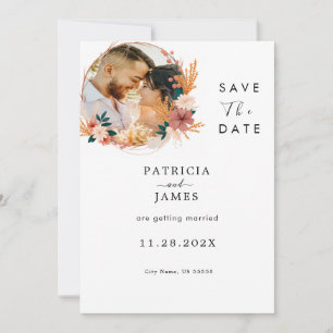 Rustikale Boho-Wildblume Personalisierte Hochzei Save The Date