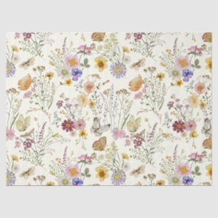 Rustikale Boho-Wildblume Seidenpapier