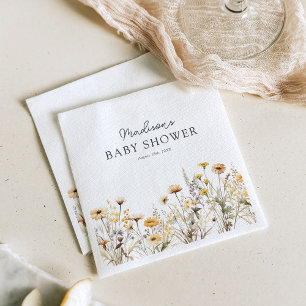 Rustikale Boho-Wildblumen-Baby-Party Serviette