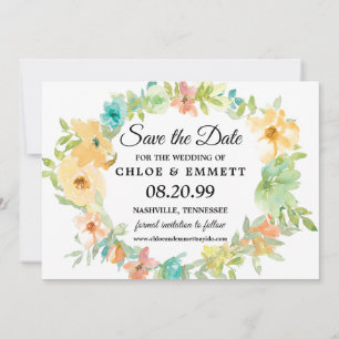 Rustikale Boho-Wildblumen Hochzeiten speichern das Save The Date