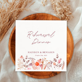 Rustikale Boho Wildblumen Probedinner Hochzeit Serviette