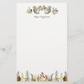 Rustikale Boho Woodland Eichhörnchen Wasserfarbenh Briefpapier