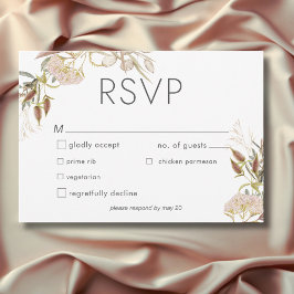 Rustikale Boho zarte Herbstwildblumen-Hochzeit RSVP Karte