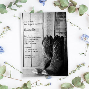 Rustikale Boots Country Western Kinderdusche Einladung