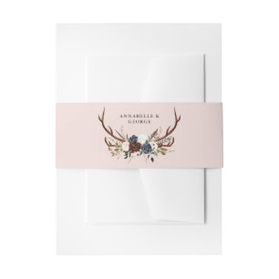 Rustikale Bordeaux-Hochzeit Einladungsbanderole