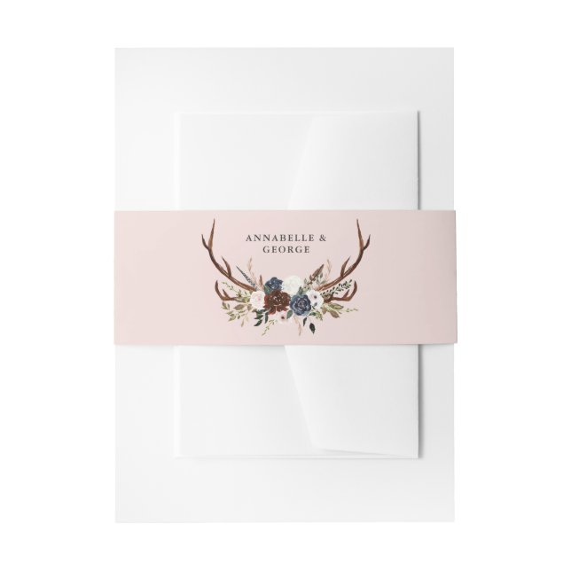 Rustikale Bordeaux-Hochzeit Einladungsbanderole (Vorderseite Beispiel)