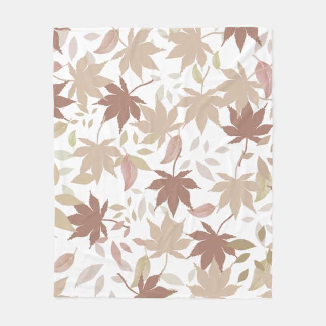 Rustikale Botanische Ahornmöbel Blätter Pattern Ge Fleecedecke (Vorderseite)