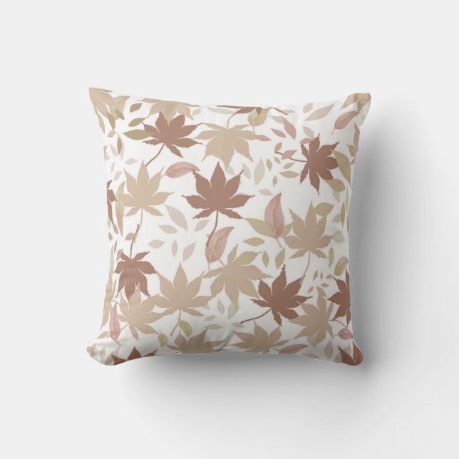 Rustikale Botanische Ahornmöbel Blätter Pattern Ge Kissen (Vorderseite)