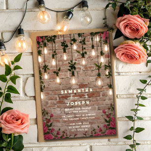 Rustikale botanische Aquarell-Wildblumen-Hochzeit Einladung