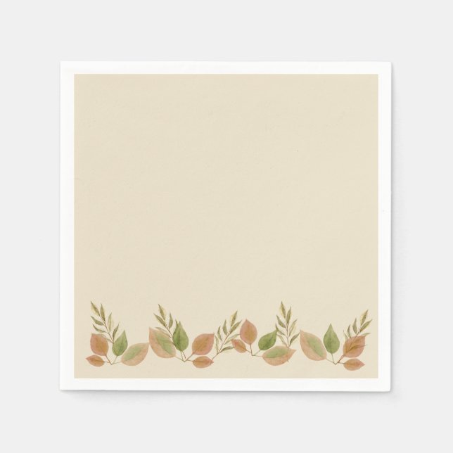 Rustikale botanische Blatt-Randservietten | Sanfte Serviette (Vorderseite)