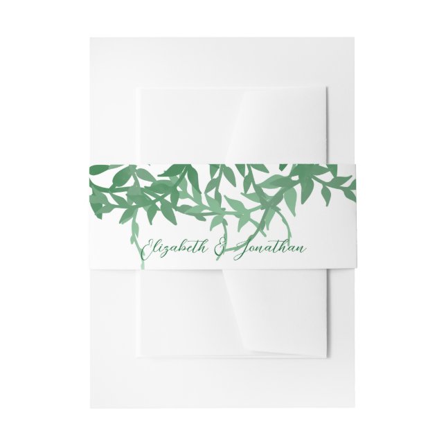 Rustikale Botanische Blätter Hochzeit Einladungsbanderole (Vorderseite Beispiel)