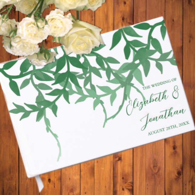 Rustikale Botanische Blätter Hochzeit Gästebuch (Von Creator hochgeladen)