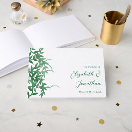 Rustikale Botanische Blätter Hochzeit Gästebuch