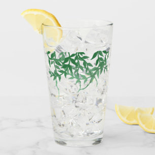 Rustikale Botanische Blätter Hochzeit Glas