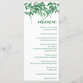 Rustikale Botanische Blätter Hochzeit Menükarte