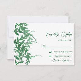 Rustikale Botanische Blätter Hochzeit RSVP Karte