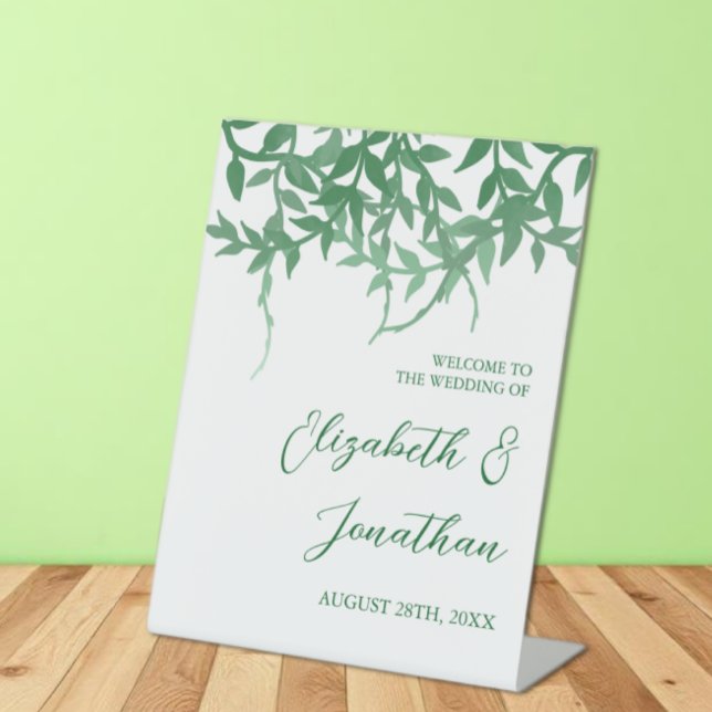 Rustikale Botanische Blätter Hochzeit Sockelschild (Von Creator hochgeladen)
